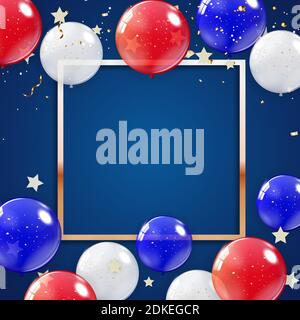 Urlaub Hintergrund mit Luftballons für USA Poster, Banner, Werbung, Promotion und Geburtstagskarte oder Einladung. Vektorgrafik EPS10 Stock Vektor