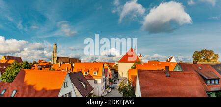 Stadtansicht von Nördlingen, Altstadt, Bayern, Deutschland Stockfoto