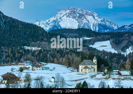 Das Alpendorf Ettenberg, Marktscellenberg, Berchtesgadener Land, Bayern, Oberbayern, Deutschland, Europa Stockfoto