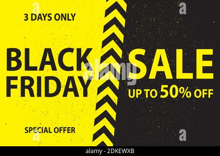 Black friday Sale background,grunge style,black and yellow banner,vector illustration Stock Vektor