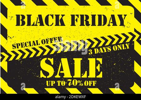 Black friday Sale background,grunge style,black and yellow banner,vector illustration Stock Vector