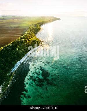 Deutschland, Mecklenburg-Vorpommern, Ostsee, Küste, Rügen, Wittow, Kap Arkona, Sonnenuntergang an der Nordküste Stockfoto