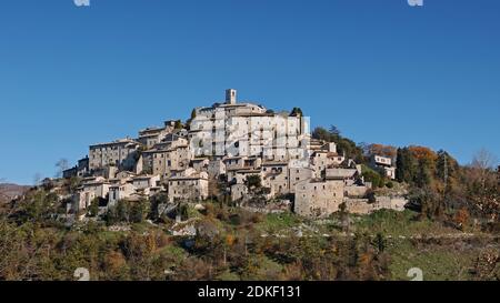 Blick auf Labro, ein kleines Dorf in der Provinz Rieti, Latium, Italien, europa Stockfoto