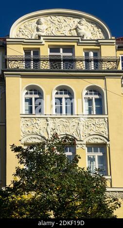 Jugendstilfassade in Schwabing in München Stockfoto