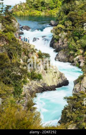 Huka Falls Wasserfall, Waikato River, Taupo District, North Island, Neuseeland, Stockfoto