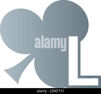 Buchstabe L Logo kombiniert mit Shamrock Symbol Design Vektor Stock Vektor