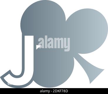 Buchstabe J Logo kombiniert mit Shamrock Symbol Design Vektor Stock Vektor