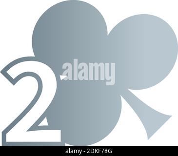 Number 2 logo combined with shamrock icon design vector Stock Vektor