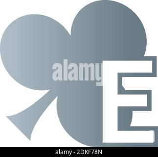 Buchstabe E-Logo kombiniert mit Shamrock Symbol Design Vektor Stock Vektor