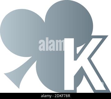 Buchstabe K-Logo kombiniert mit Shamrock Symbol Design Vektor Stock Vektor