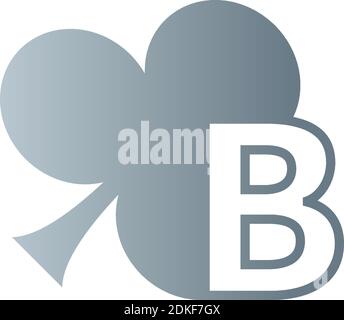 Buchstabe B Logo kombiniert mit Shamrock Symbol Design Vektor Stock Vektor
