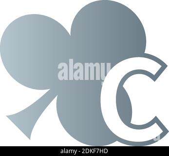 Buchstabe C-Logo kombiniert mit Shamrock Symbol Design-Vektor Stock Vektor