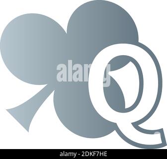 Buchstabe Q Logo kombiniert mit Shamrock Symbol Design Vektor Stock Vektor