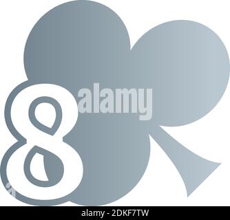 Nummer 8 Logo kombiniert mit Shamrock Icon Design Vektor Stock Vektor