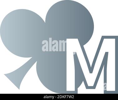 Letter M logo combined with shamrock icon design vector Stock Vektor