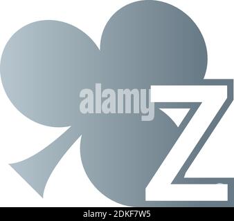 Buchstabe Z-Logo kombiniert mit Shamrock Symbol Design-Vektor Stock Vektor