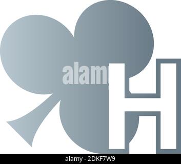 Buchstabe H Logo kombiniert mit Shamrock Symbol Design Vektor Stock Vektor