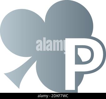 Buchstabe P Logo kombiniert mit Shamrock Symbol Design Vektor Stock Vektor