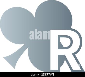 Buchstabe R Logo kombiniert mit Shamrock Symbol Design Vektor Stock Vektor