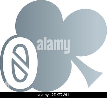 Nummer Null Logo kombiniert mit Shamrock Symbol Design Vektor Stock Vektor