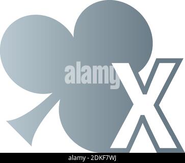 Buchstabe X-Logo kombiniert mit Shamrock Symbol Design Vektor Stock Vektor