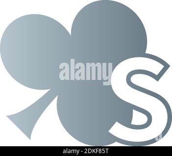 Letter S logo combined with shamrock icon design vector Stock Vektor