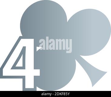 Number 4  logo combined with shamrock icon design vector Stock Vektor