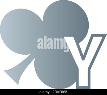 Buchstabe Y-Logo kombiniert mit Shamrock Symbol Design Vektor Stock Vektor