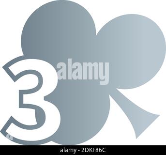 Nummer 3 Logo kombiniert mit Shamrock Icon Design Vektor Stock Vektor