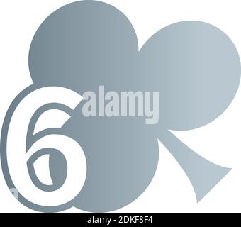 Nummer 6 Logo kombiniert mit Shamrock Icon Design Vektor Stock Vektor
