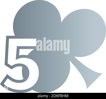 Nummer 5 Logo kombiniert mit Shamrock Icon Design Vektor Stock Vektor
