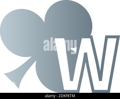Buchstabe W Logo kombiniert mit Shamrock Symbol Design Vektor Stock Vektor