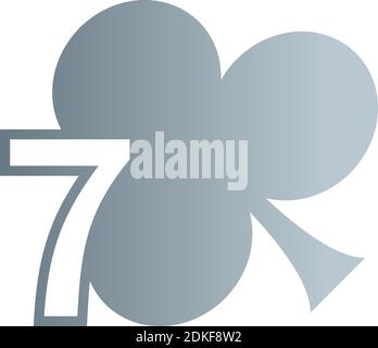 Nummer 7 Logo kombiniert mit Shamrock Icon Design Vektor Stock Vektor