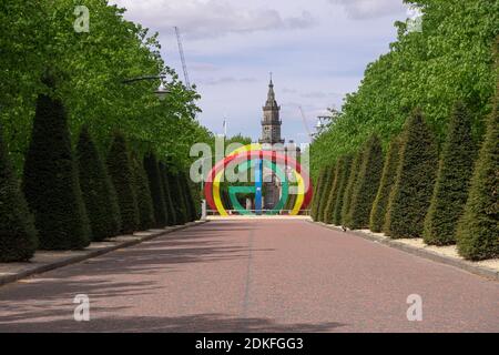 Szenen einer leeren traurigen Innenstadt Stockfoto