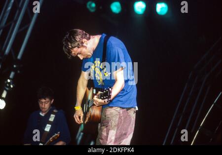 Blur beim Glastonbury Festival 1998, Worthy Farm Somerset, England. Stockfoto