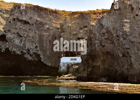Schild am Eingang zur Anacapa Island im Channel Islands National Park, Kalifornien. Stockfoto