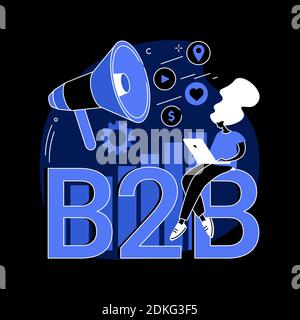 B2B Marketing Abstract Konzept Vektor Illustration. Stock Vektor