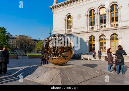 Dublin MAY 2, 2017 - Sphere Within Sphere in the Trinity College Stock Photo