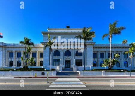 Front entrance to the historic Ventura City Hall building in Southern California. Stock Photo