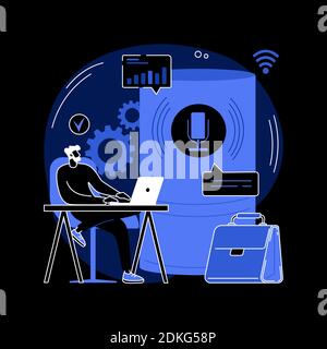 Smart Speaker Office Controller abstrakte Konzept Vektor Illustration. Stock Vektor