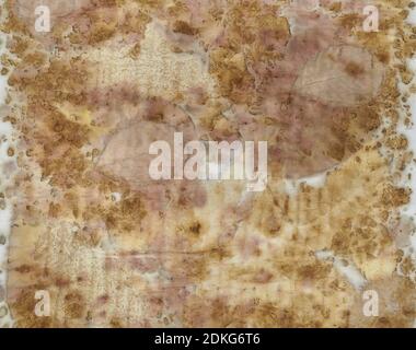Fragment von handgefärbtem Stoff mit Eco-Print-Technik Stockfoto