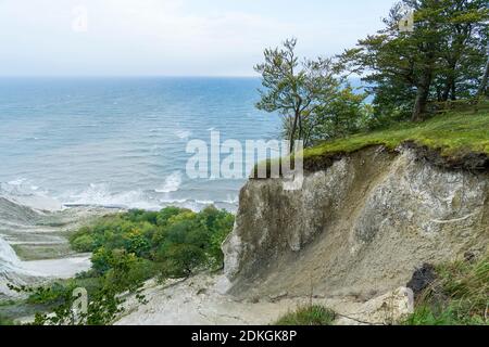 Dänemark, Møns Klint, steile Küste, Kreidefelsen, stürmische Ostsee Stockfoto