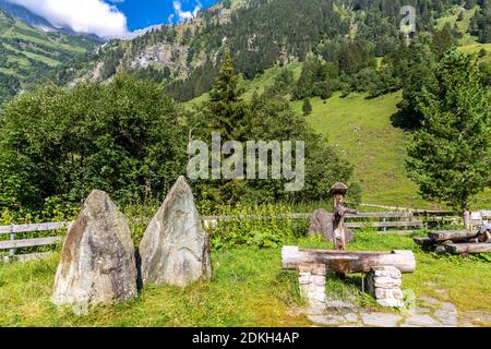 Wasserbrunnen, großes Wiesbachhorn Aussichtspunkt, Großglockner Hochalpenstraße, Nationalpark hohe Tauern, Salzburger Land, Kärnten, Österreich, Europa Stockfoto