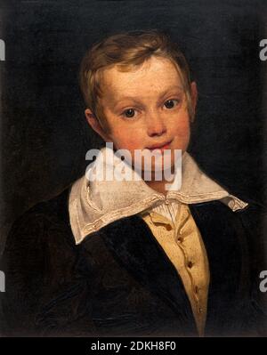 Giuseppe Molteni. 1800-1867. Porträt des Kindes Gian Giacomo Poldi Pezzoli. 1830 Öl auf Leinwand cm 25 x 30. Stockfoto