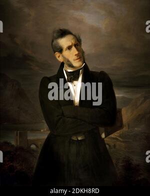 Giuseppe Molteni. 1800-1867. Porträt von Alessandro Manzoni. 1835 Öl auf Leinwand cm 103 x 80.5. Stockfoto