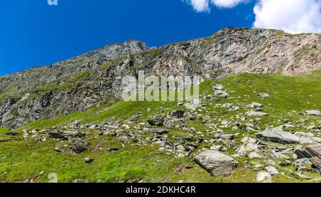 Schieferfelsen, Großglockner Hochalpenstraße, Nationalpark hohe Tauern, Bundesland Salzburg, Kärnten, Österreich, Europa Stockfoto