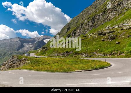 Serpentine Großglockner Hochalpenstraße, Nationalpark Hohe Tauern, Bundesland Salzburg, Kärnten, Österreich, Europa Stockfoto