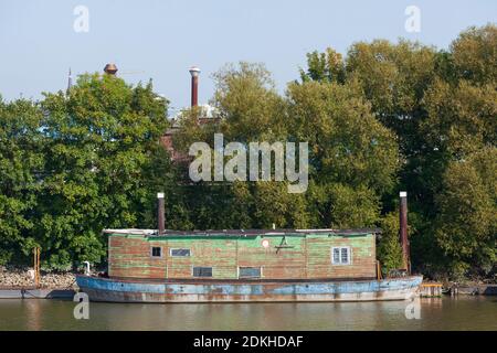 Hausboote im Spreehafen, kleiner Grasbrook, Hamburg, Deutschland, Europa Stockfoto