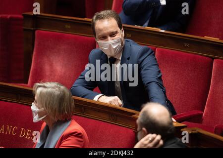 Der Abgeordnete Sylvain Maillard nimmt an einer Fragestunde an die Regierung in der französischen Nationalversammlung am 15. Dezember 2020 in Paris Teil. Foto von David Niviere/ABACAPRESS.COM Stockfoto