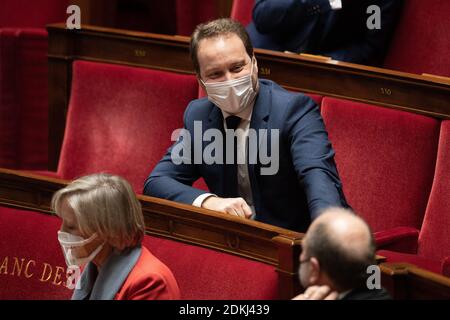 Der Abgeordnete Sylvain Maillard nimmt an einer Fragestunde an die Regierung in der französischen Nationalversammlung am 15. Dezember 2020 in Paris Teil. Foto von David Niviere/ABACAPRESS.COM Stockfoto